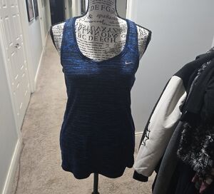 Nike Blue Fitted Tank Top with Racerback